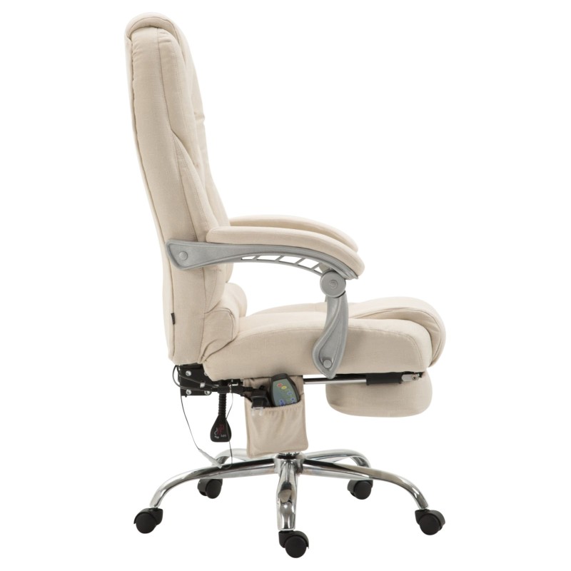 Silla de oficina de tela Pacific con función de masaje color crema
