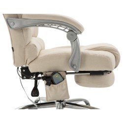 Silla de oficina de tela Pacific con función de masaje color crema