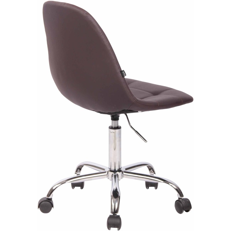 Silla de oficina Reims, piel sintética marrón