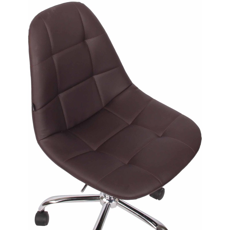 Silla de oficina Reims, piel sintética marrón
