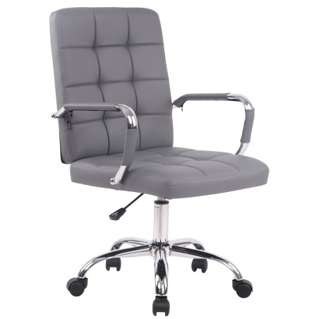Silla de oficina Deli PRO en piel sintética gris