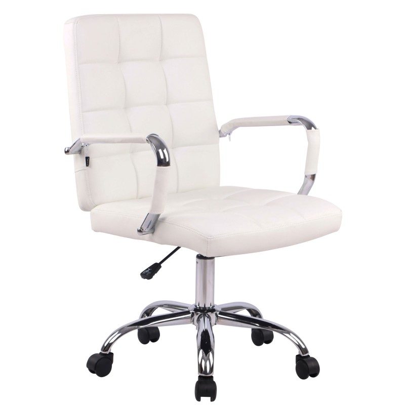 Silla de oficina Deli PRO en piel sintética blanca