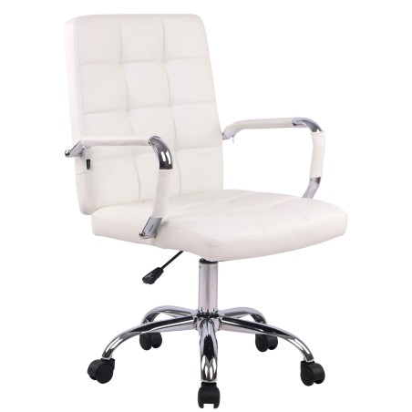 Silla de oficina Deli PRO en piel sintética blanca