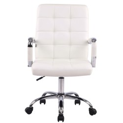 Silla de oficina Deli PRO en piel sintética blanca