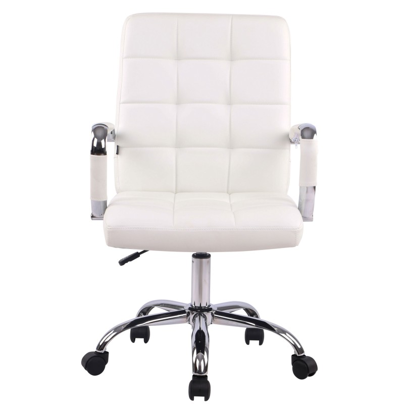 Silla de oficina Deli PRO en piel sintética blanca