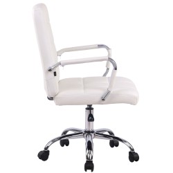 Silla de oficina Deli PRO en piel sintética blanca