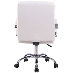 Silla de oficina Deli PRO en piel sintética blanca
