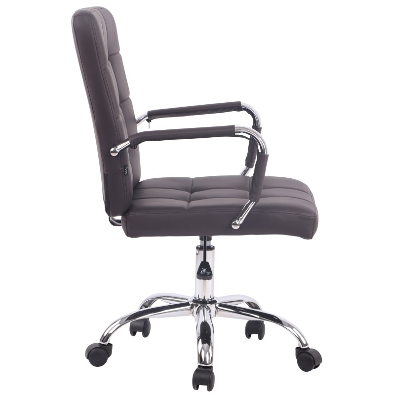 Sillón de oficina Deli PRO, piel sintética marrón