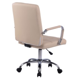 Silla de oficina Deli PRO en piel sintética color crema