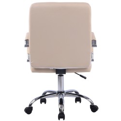 Silla de oficina Deli PRO en piel sintética color crema
