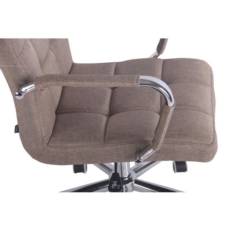 Silla de oficina Deli en tela color topo