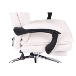 Silla de oficina eléctrica en piel sintética blanca