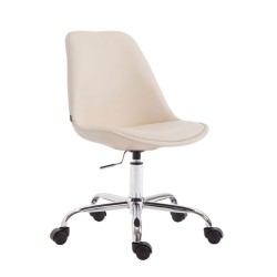 Silla de oficina Toulouse, piel sintética color crema
