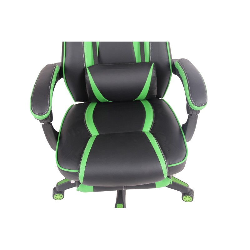 Silla de oficina Heat negra/verde