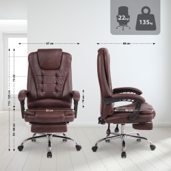 Silla de oficina Oxygen en piel sintética color burdeos