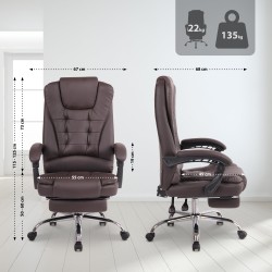 Silla de oficina Oxygen en piel sintética marrón