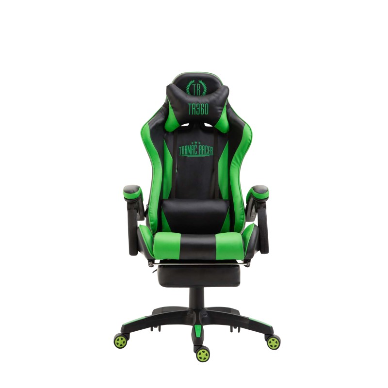 Silla de oficina Ignite en piel sintética negra/verde