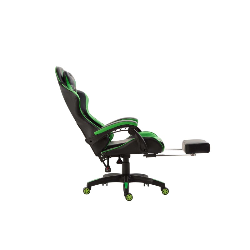 Silla de oficina Ignite en piel sintética negra/verde