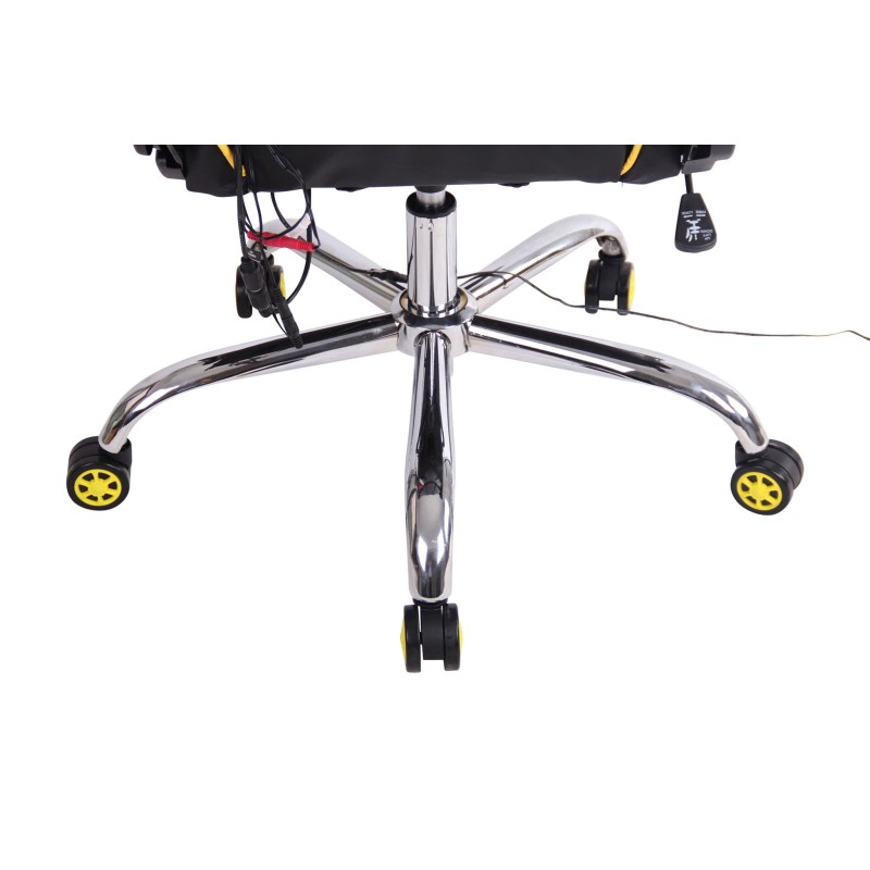 Silla de oficina Limit XM en piel sintética negra/amarilla