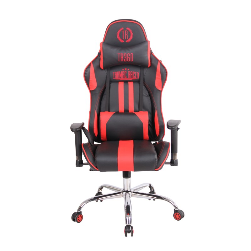 Silla de oficina Limit XM en piel sintética negra/roja