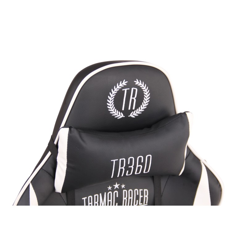 Silla de oficina Limit XM en piel sintética negra/blanca