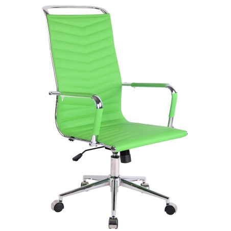 Silla de oficina Batley, polipiel verde
