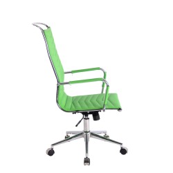 Silla de oficina Batley, polipiel verde