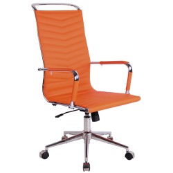 Silla de oficina Batley, polipiel naranja