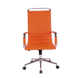 Silla de oficina Batley, polipiel naranja