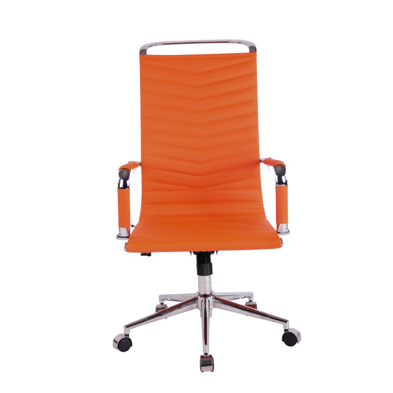 Silla de oficina Batley, polipiel naranja