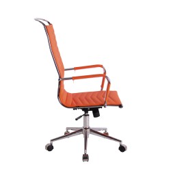 Silla de oficina Batley, polipiel naranja