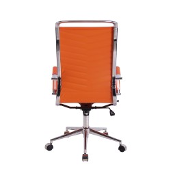 Silla de oficina Batley, polipiel naranja