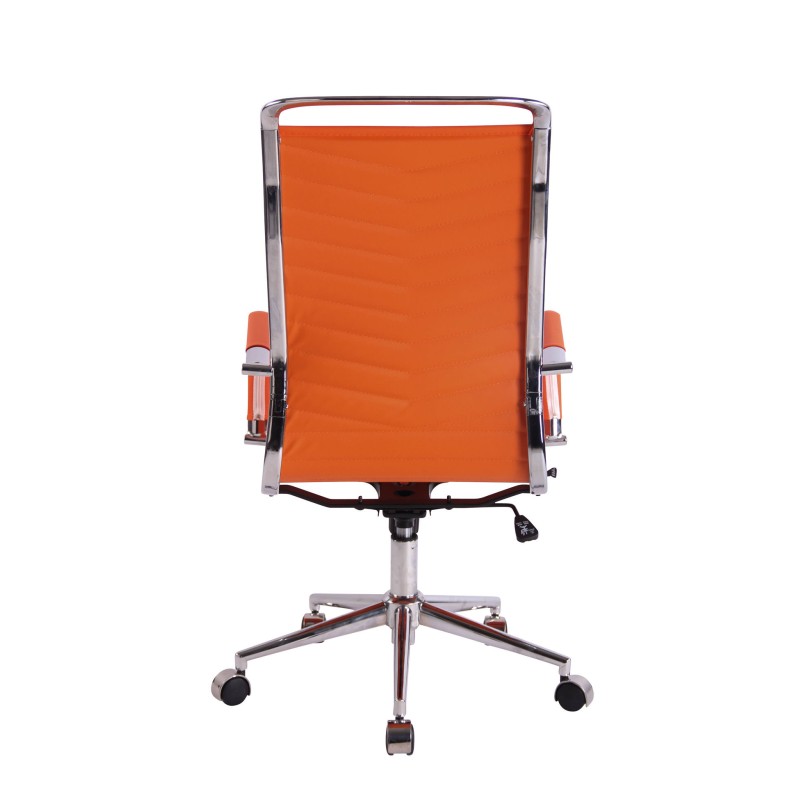 Silla de oficina Batley, polipiel naranja
