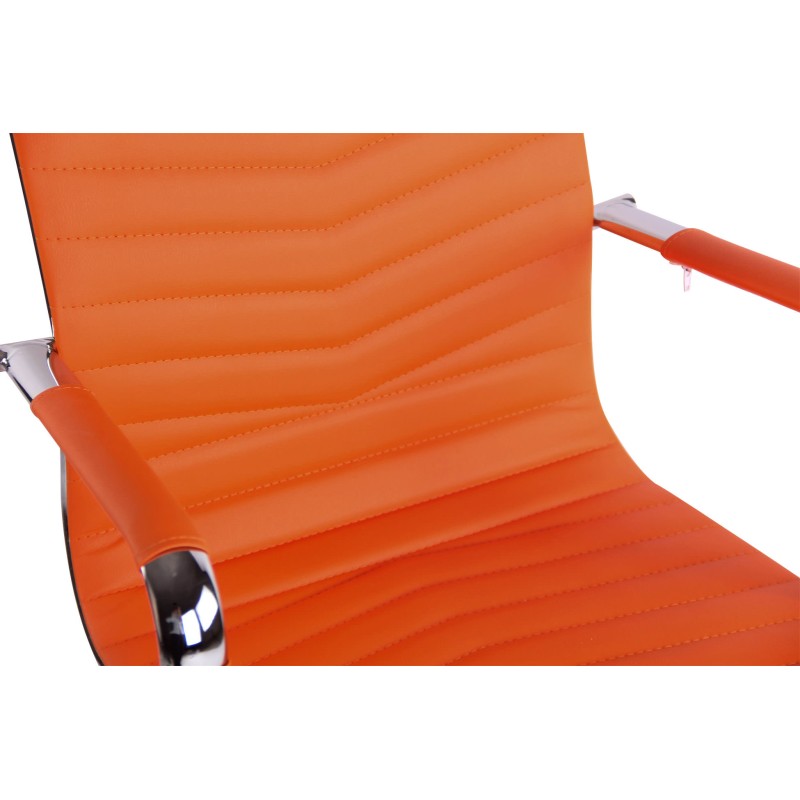 Silla de oficina Batley, polipiel naranja