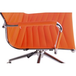 Silla de oficina Batley, polipiel naranja
