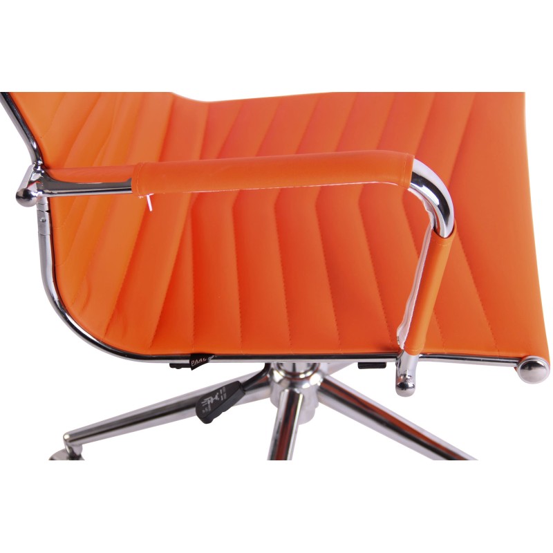 Silla de oficina Batley, polipiel naranja