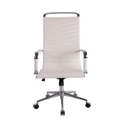 Silla de oficina Batley, polipiel blanca
