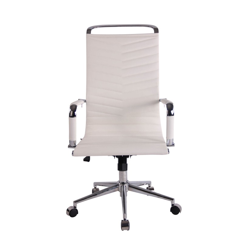 Silla de oficina Batley, polipiel blanca