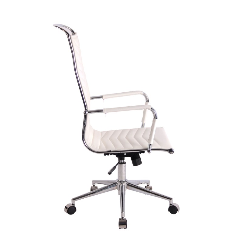Silla de oficina Batley, polipiel blanca