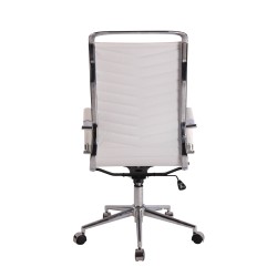 Silla de oficina Batley, polipiel blanca