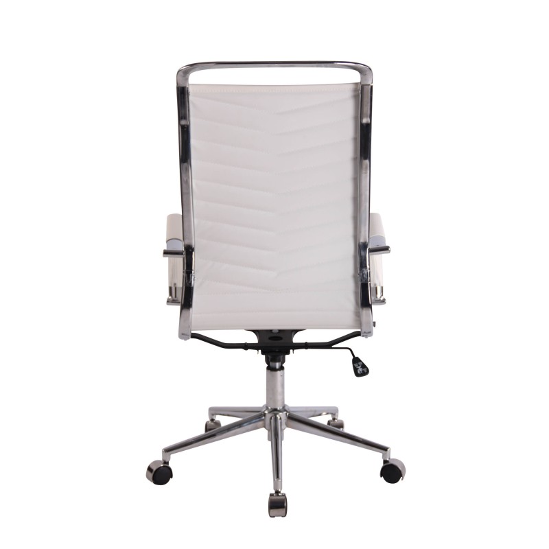 Silla de oficina Batley, polipiel blanca