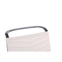 Silla de oficina Batley, polipiel blanca