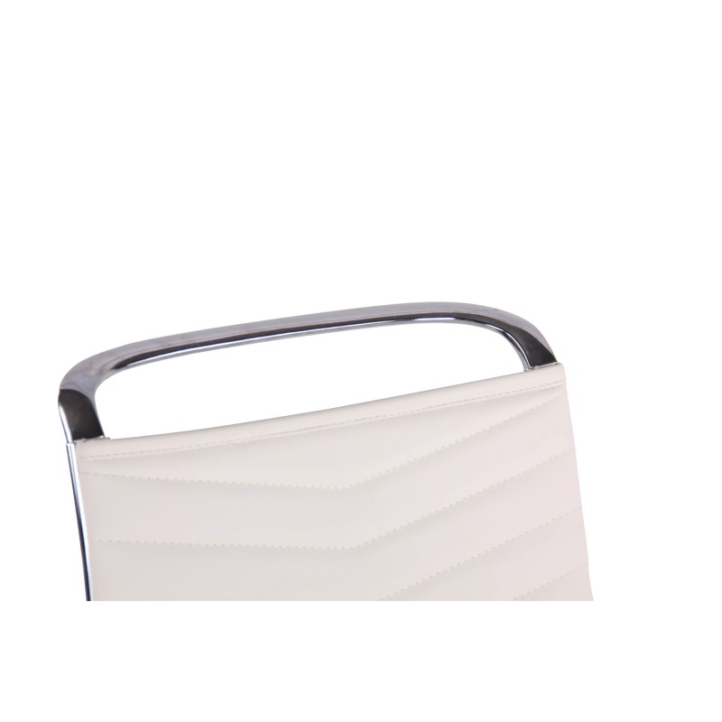 Silla de oficina Batley, polipiel blanca