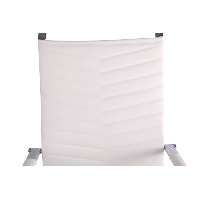Silla de oficina Batley, polipiel blanca
