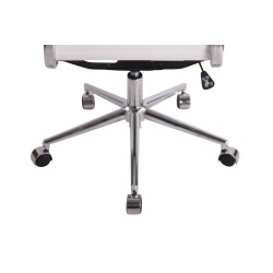 Silla de oficina Batley, polipiel blanca