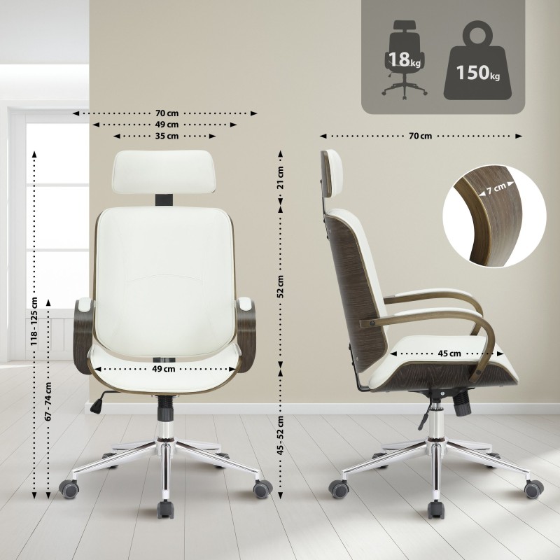 Silla de oficina Dayton gris blanco/gris