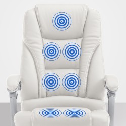 Silla de oficina Pacific con función de masaje V2 blanca