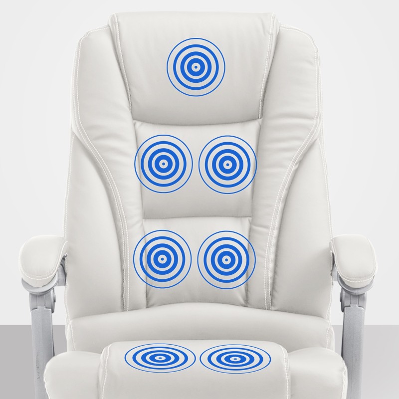 Silla de oficina Pacific con función de masaje V2 blanca