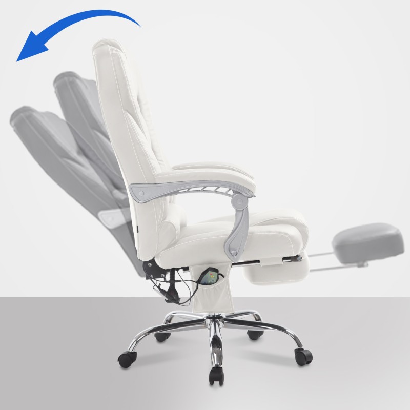 Silla de oficina Pacific con función de masaje V2 blanca