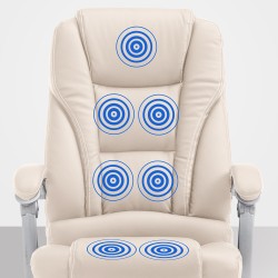 Silla de oficina Pacific con función de masaje V2 crema